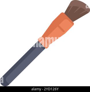Semplice illustrazione di un pennello per il trucco rivolto verso l'alto e verso destra, perfetto per design di bellezza e cosmetici Illustrazione Vettoriale