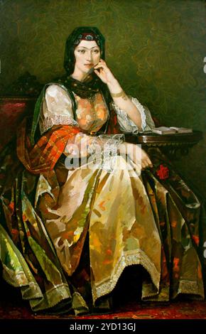 Ritratto di una famosa poetessa azera dal Karabakh (da Shusha) Khurshidbanu Natavan (1832-1897) Foto Stock