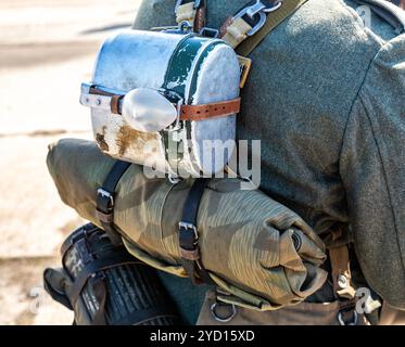 Equipaggiamento da soldato retrò dell'uniforme dell'esercito tedesco Foto Stock