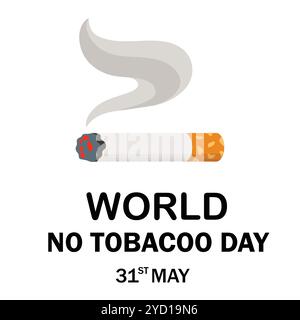 Giornata mondiale senza tabacco. Giornata mondiale del tabacco. Design creativo di sigarette e polmoni per banner, poster, Web. Illustrazione della giornata mondiale del tabacco. Illustrazione Vettoriale