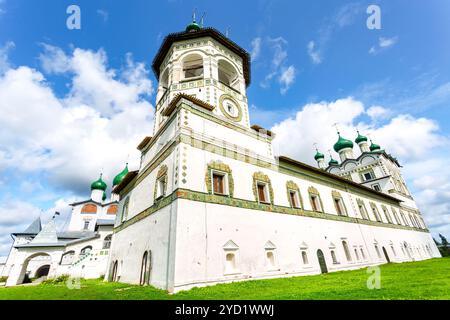 Monastero di Nicolo-Vyazhishchsky a Veliky Novgorod Foto Stock