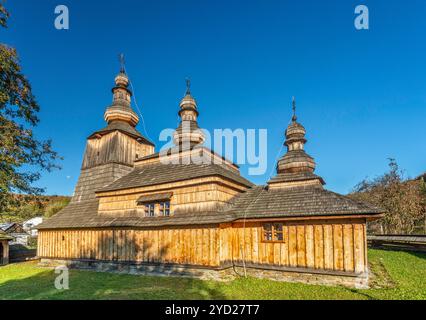 Protezione della Chiesa madre di Dio, greco-cattolica, 1770, nel villaggio di Mirola, vicino a Svidnik, regione di Prešov, Slovacchia Foto Stock