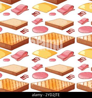 Immagine degli ingredienti sandwich ripetuti Illustrazione Vettoriale