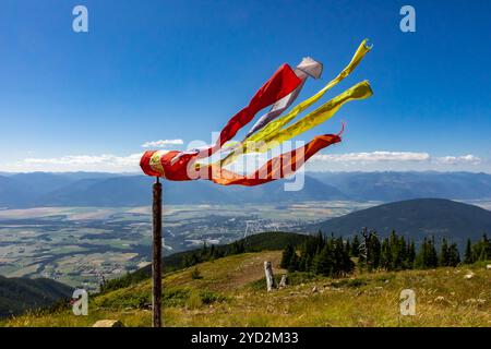 Un vecchio Windsock - utilizzato come utile strumento per i deltaplani o i Paragliatori per trovare e stimare la direzione e la velocità del vento Foto Stock