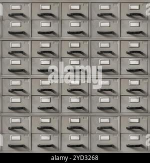 Texture di sfondo di Vintage Filing cabinet cassetti Foto Stock