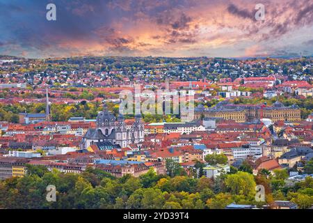 Wurzburg. Vista aerea del centro storico di Wurzburg Foto Stock