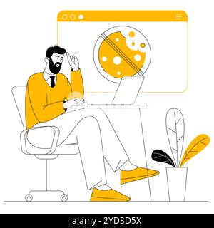 La pubblicità senza cucina mantiene la privacy. Illustrazione Vettoriale