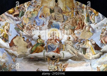 Giudizio universale, affresco di Giorgio Vasari nella Cattedrale di Santa Maria del Fiore, Flor Foto Stock