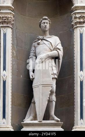 San Giorgio di Donatello, la Chiesa di Orsanmichele a Firenze, Toscana, Italia Foto Stock