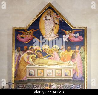 Deposizione e risurrezione di Gesù di Niccolo di Pietro Gerini, Pittura altare a San Carlo dei Lombardi Churc Foto Stock