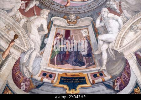 Episodi della vita di Cosimo i de' Medici affresco di Bernardino Poccetti ospedale degli innocenti - sala giochi esterna, Firenze, Foto Stock