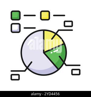 Afferrare questa icona accuratamente creata di grafico a torta, vettore di analisi aziendale Illustrazione Vettoriale