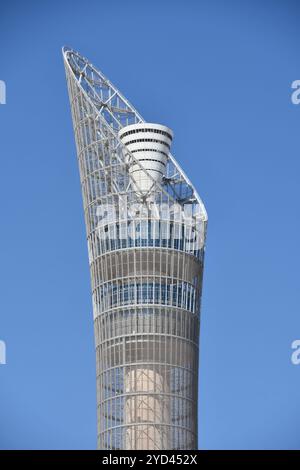 Aspire Tower, conosciuta anche come la torcia, a Doha, Qatar Foto Stock