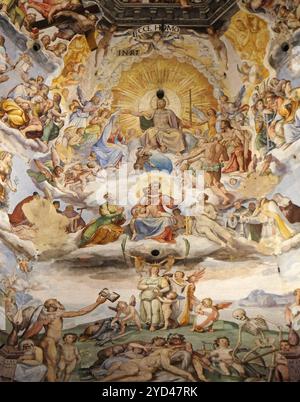 Giudizio universale, affresco di Giorgio Vasari nella Cattedrale di Santa Maria del Fiore, Flor Foto Stock