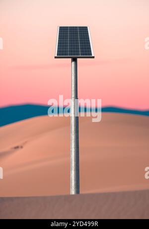 Pannello solare in Un deserto Foto Stock