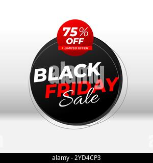 Banner promozionale Black Friday. Sconto Black friday per il modello di post sui social media Illustrazione Vettoriale