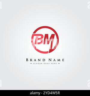 Logo BM Minimal Vector - Logo aziendale semplice per i monogrammi B e M. Illustrazione Vettoriale