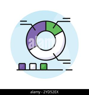 Prendi questa icona accuratamente creata di grafico a torta, vettore di analisi aziendale Illustrazione Vettoriale