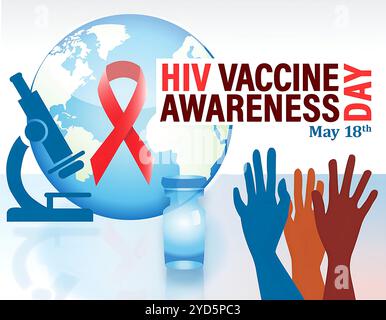 Osservata il 18 maggio, la giornata di sensibilizzazione sul vaccino contro l'HIV (HVAD) è un'opportunità per ringraziare volontari, membri della comunità, professionisti della salute. Foto Stock
