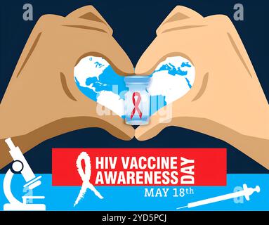 Osservata il 18 maggio, la giornata di sensibilizzazione sul vaccino contro l'HIV (HVAD) è un'opportunità per ringraziare volontari, membri della comunità, professionisti della salute. Foto Stock