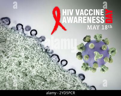 Osservata il 18 maggio, la giornata di sensibilizzazione sul vaccino contro l'HIV (HVAD) è un'opportunità per ringraziare volontari, membri della comunità, professionisti della salute. Foto Stock