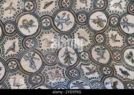 Il soffitto a mosaico del Mausoleo di Santa Costanza, Roma, Italia Foto Stock