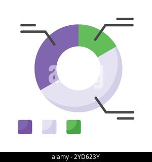 Prendi questa icona accuratamente creata di grafico a torta, vettore di analisi aziendale Illustrazione Vettoriale