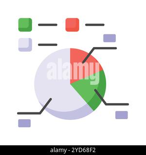 Afferrare questa icona accuratamente creata di grafico a torta, vettore di analisi aziendale Illustrazione Vettoriale