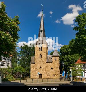 La chiesa del villaggio nel centro storico di Wengern, Wetter (Ruhr), Germania, Europa Foto Stock