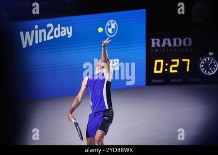 Vienna, Vienna, Austria. 25 ottobre 2024. Alexander Zverev della Germania, serve durante l'Erste Bank Open - ATP500, Mens Tennis (Credit Image: © Mathias Schulz/ZUMA Press Wire) SOLO PER USO EDITORIALE! Non per USO commerciale! Foto Stock