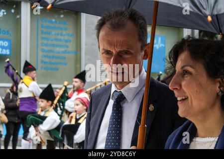 Oviedo, Spagna. 25 ottobre 2024. L'ex ministro della scienza e astronauta Pedro Duque partecipa ai premi Princess of Asturias 2024. Crediti: Javier Fernández Santiago/ Alamy Live News Foto Stock