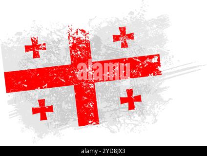 Bandiera della Georgia con effetto grunge, georgiano Illustrazione Vettoriale