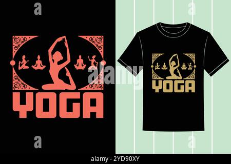 T-shirt da yoga Design grafica vettoriale e illustrazione motivazionale pratica yoga Illustrazione Vettoriale