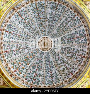 Le decorazioni del soffitto nell'Harem del Palazzo Topkapi, Istanbul, Turchia Foto Stock