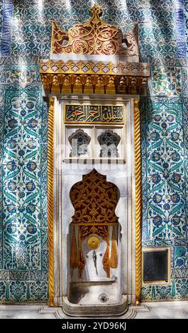 Una fontana ad Harem del Palazzo Topkapi, Istanbul Foto Stock