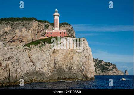 Faro Punta Carena ad Anacapri, Capri, Campania, Italia. Foto Stock