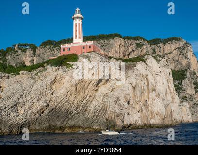 Faro Punta Carena ad Anacapri, Capri, Campania, Italia. Foto Stock