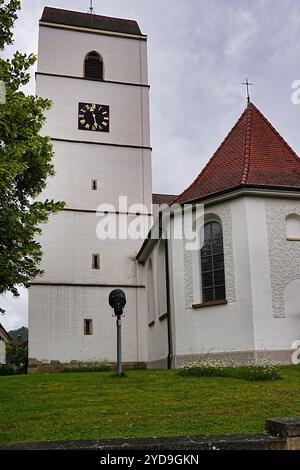 Die Pfarrkirche St. Genesius steht a Riedböhringen, einem Ortsteil der Stadt Blumberg im Schwarzwald-Baar-Kreis nel Baden-Württemberg. In der Kirche B. Foto Stock