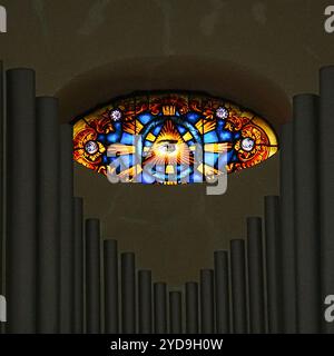 Die Pfarrkirche St. Genesius steht a Riedböhringen, einem Ortsteil der Stadt Blumberg im Schwarzwald-Baar-Kreis nel Baden-Württemberg. In der Kirche B. Foto Stock