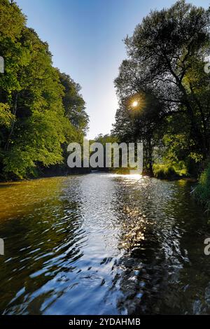 Il fiume Our, Gemuend an der Our, Oesling, Islek, Parco naturale Suedeifel, Germania, Europa Foto Stock