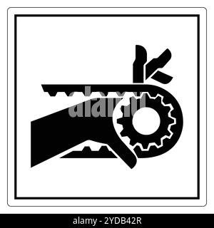 Mano con ingranaggio e design icona lama sega Illustrazione Vettoriale