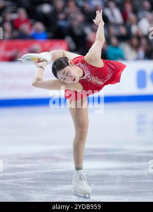 Seoyeong Wi of Korea pattina durante il programma Women Short alla competizione ISU di pattinaggio artistico Skate Canada il 25 ottobre 2024 ad Halifax, in Canada. Crediti: Mathieu Belanger/AFLO/Alamy Live News Foto Stock