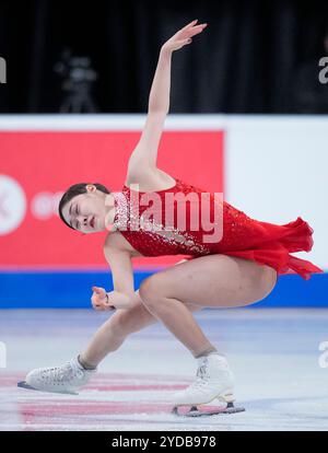 Seoyeong Wi of Korea pattina durante il programma Women Short alla competizione ISU di pattinaggio artistico Skate Canada il 25 ottobre 2024 ad Halifax, in Canada. Crediti: Mathieu Belanger/AFLO/Alamy Live News Foto Stock