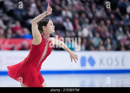 Seoyeong Wi of Korea pattina durante il programma Women Short alla competizione ISU di pattinaggio artistico Skate Canada il 25 ottobre 2024 ad Halifax, in Canada. Crediti: Mathieu Belanger/AFLO/Alamy Live News Foto Stock