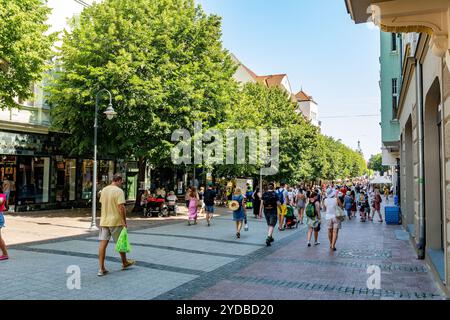 Turisti sulla via Heroes Monte Cassino a Sopot (Polonia) Foto Stock