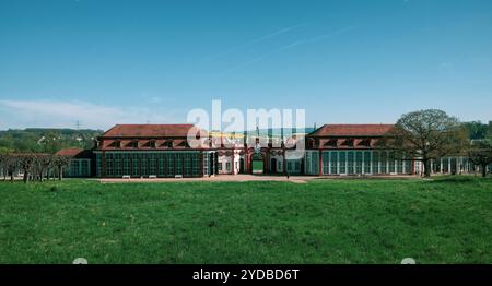 Vista del castello di Seehof vicino a Bamberga in Baviera, Germania. Foto Stock