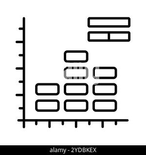 Metti le mani su questa icona ideata in modo creativo del grafico a istogramma e dell'analisi dei dati Illustrazione Vettoriale