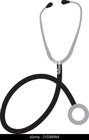Icona grafica stetoscopio. Segno stetoscopio isolato su sfondo bianco. Medicina del simbolo. Illustrazione vettoriale Illustrazione Vettoriale
