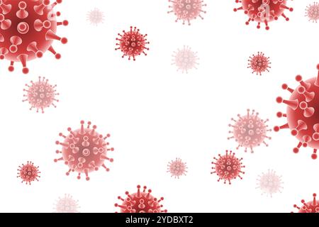 3D Isometric Abstract background of Coronavirus Outbreak, Stop SARS-CoV-2 disease pandemic, Awareness and Alert against 2019-NC Foto Stock