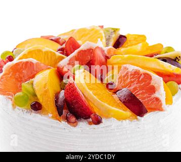 Deliziosa mousse di frutta su piatto bianco Foto Stock